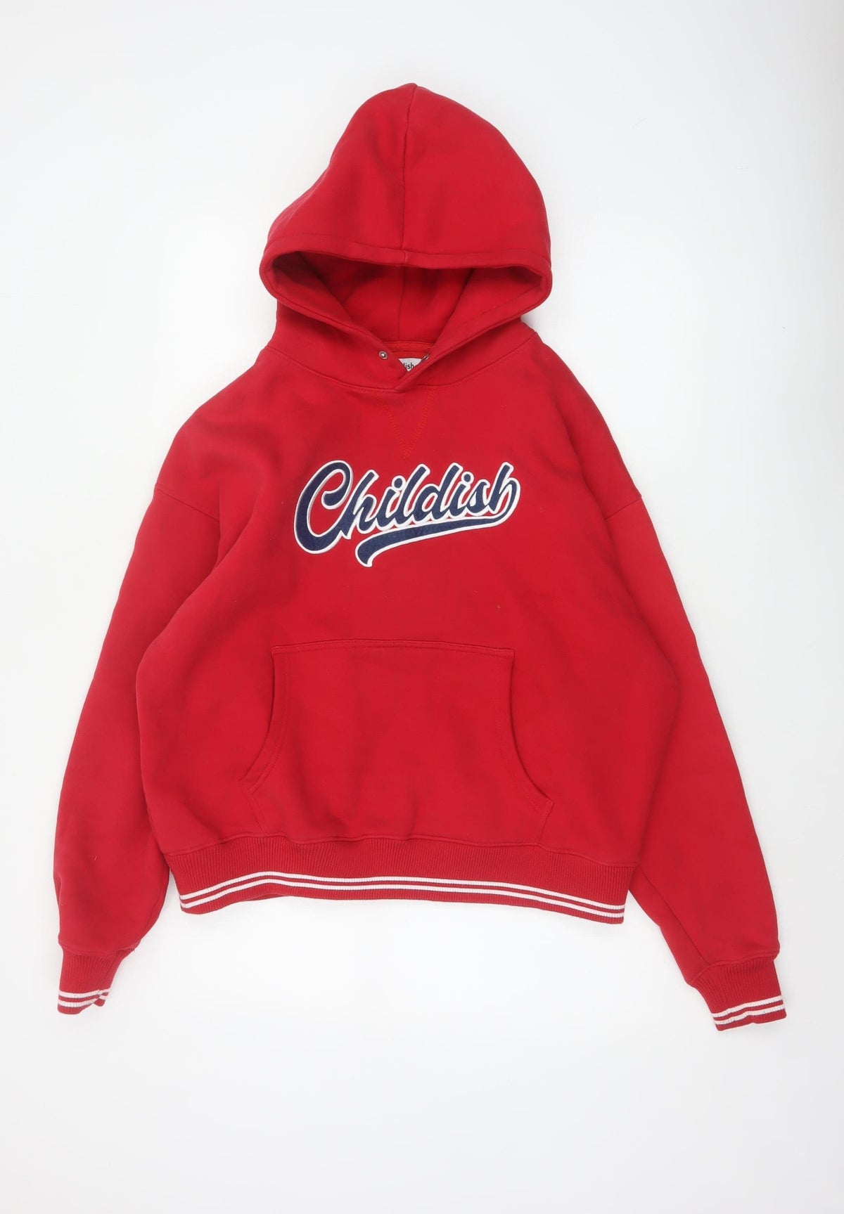 Childish Unisex Adults Red S Pullover Hoodie Graphic Print