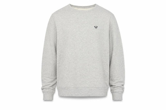 True Religion Men’s Grey L Logo Pocket Fleece Crew Neck Sweatshirt