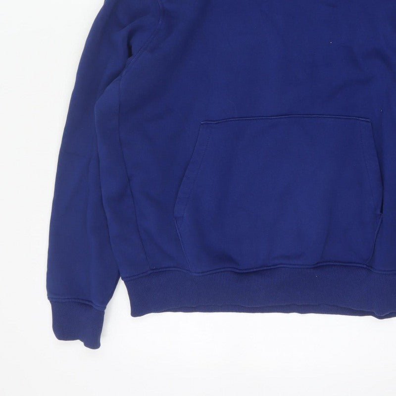 Next Men's Blue M Pullover Hooded Cotton Blend Fleece Hoodie