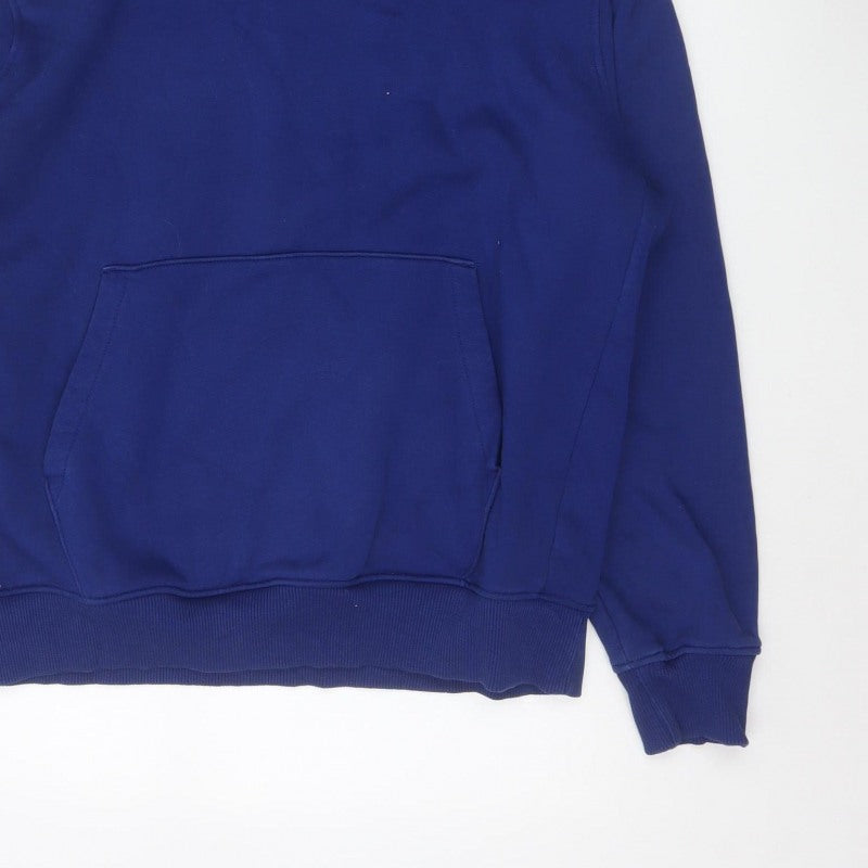 Next Men's Blue M Pullover Hooded Cotton Blend Fleece Hoodie