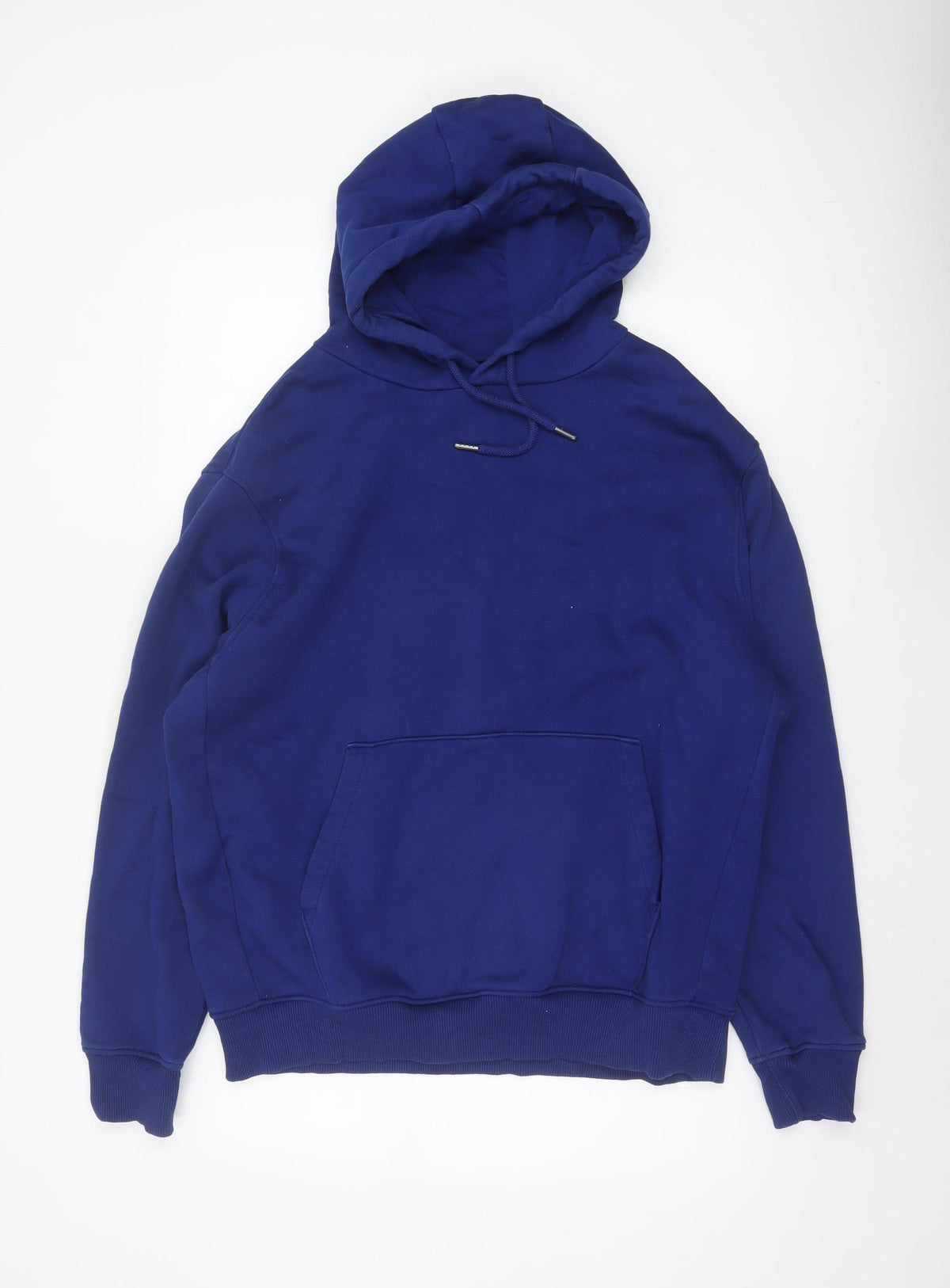 Next Men's Blue M Pullover Hooded Cotton Blend Fleece Hoodie