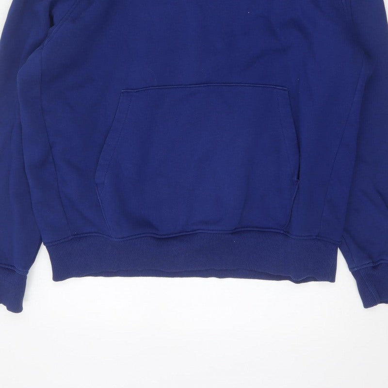 Next Men's Blue M Pullover Hooded Cotton Blend Fleece Hoodie