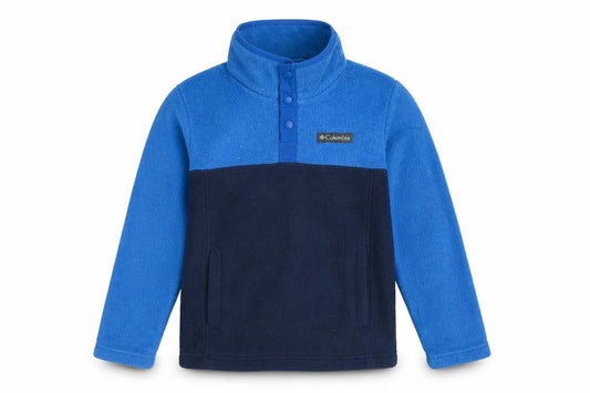 Columbia Boys Blue S Fleece Pullover Snap High Neck Sweatshirt