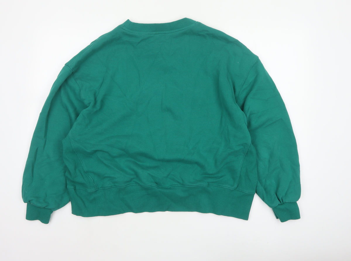 Next Women Green UK 18 Really? Embroidered Crew Neck Sweatshirt