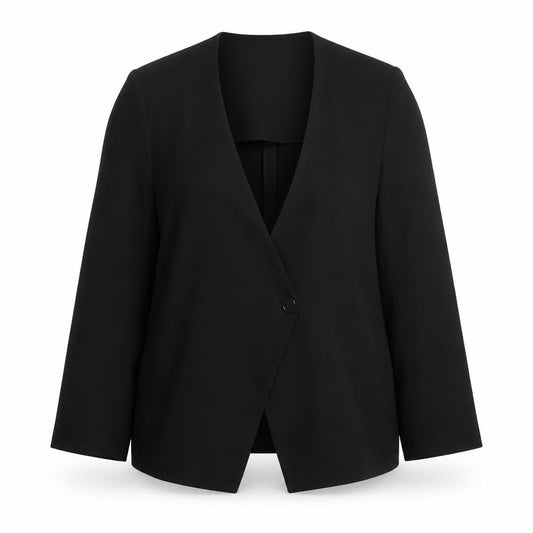 Joyce Ridings Women's Black UK 12 Tailored One Button Blazer