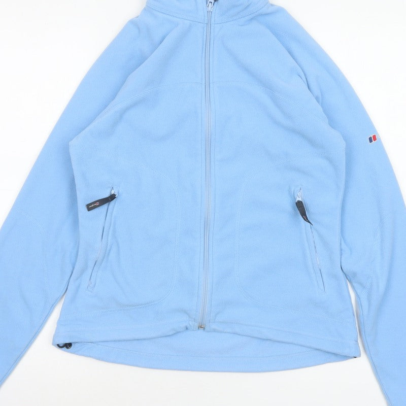 Berghaus Women Blue Size 10 Full Zip Fleece Jacket Pockets