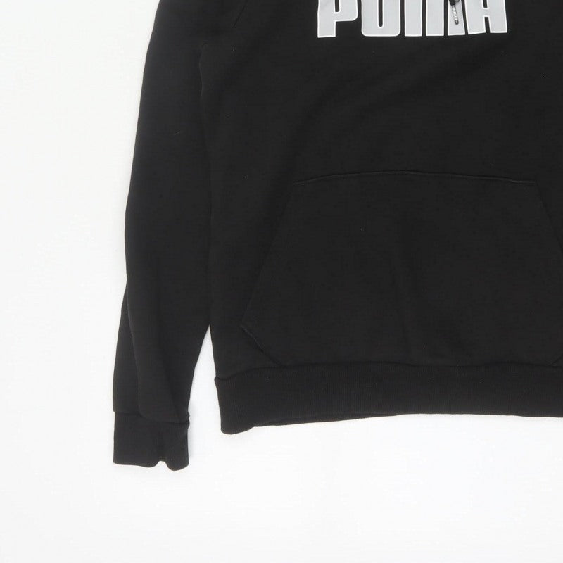 Puma Women’s Black S Pullover Hoodie Logo Graphic Pocket