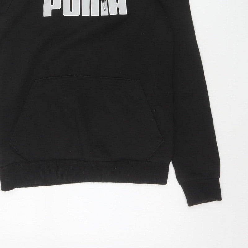 Puma Women’s Black S Pullover Hoodie Logo Graphic Pocket