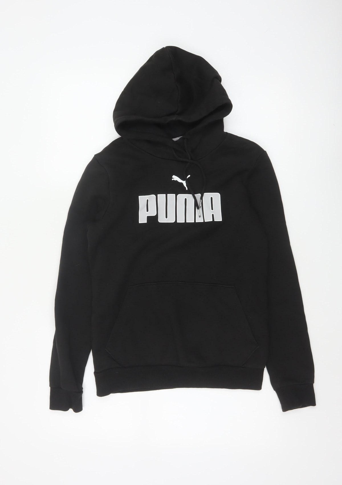 Puma Women’s Black S Pullover Hoodie Logo Graphic Pocket