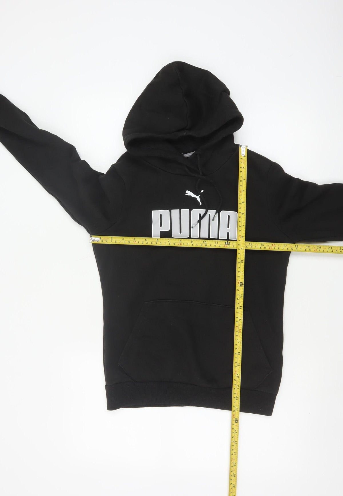 Puma Women’s Black S Pullover Hoodie Logo Graphic Pocket