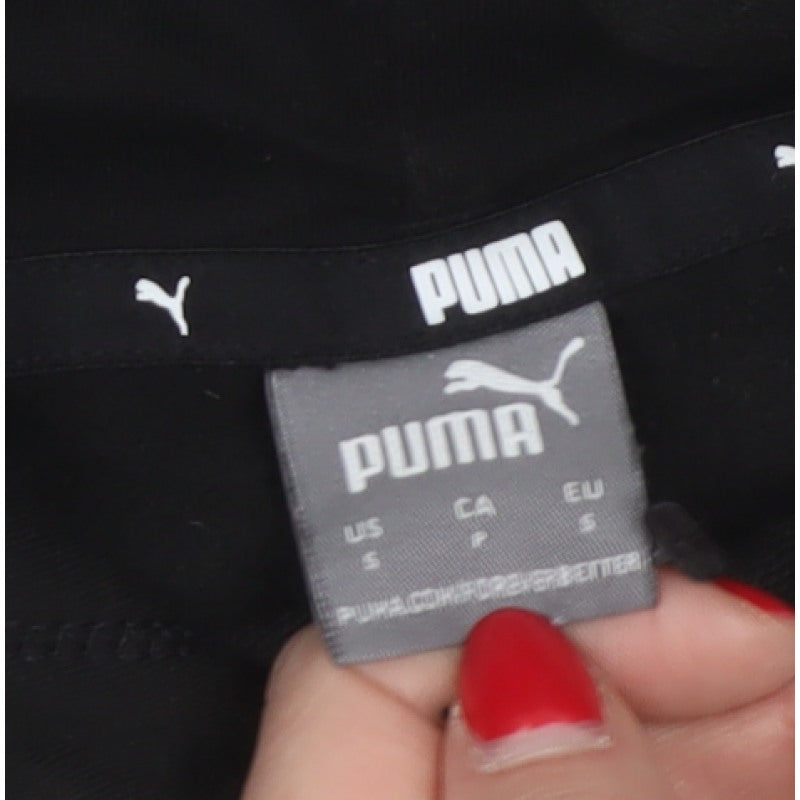 Puma Women’s Black S Pullover Hoodie Logo Graphic Pocket