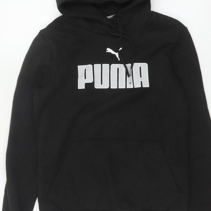 Puma Women’s Black S Pullover Hoodie Logo Graphic Pocket