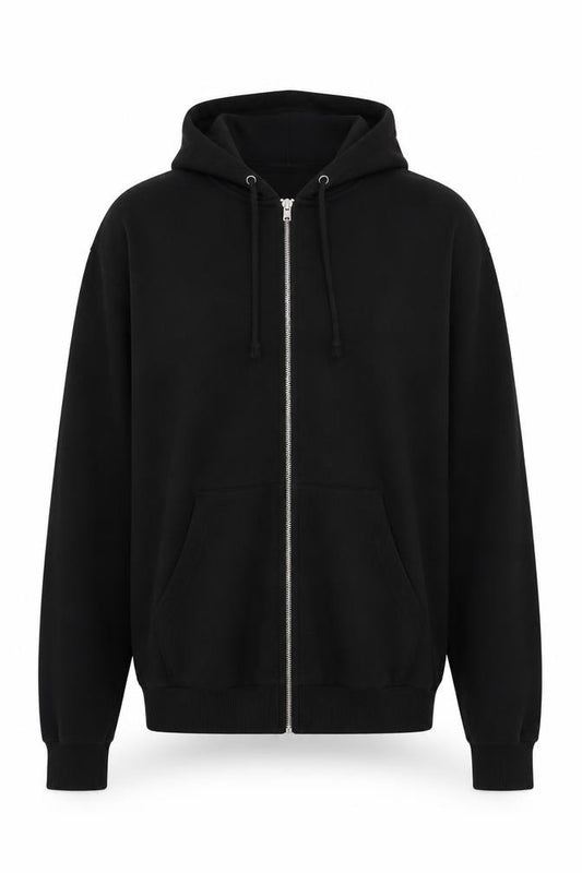 COLLUSION Men’s Black M Full Zip Hooded Cotton Hoodie