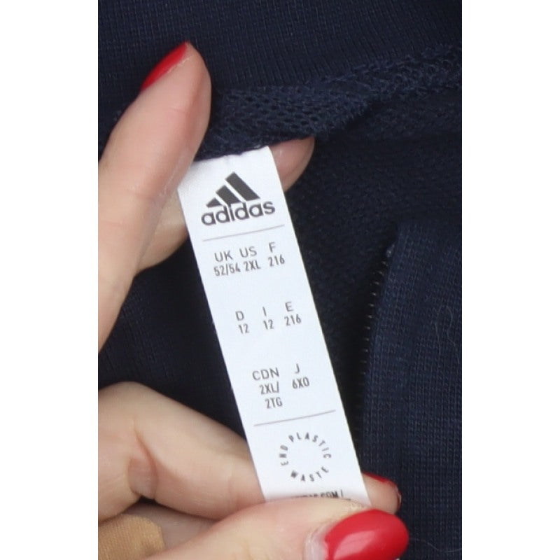 Adidas Men’s Navy 2XL Basic Jacket Full Zip 3 Stripe Sports