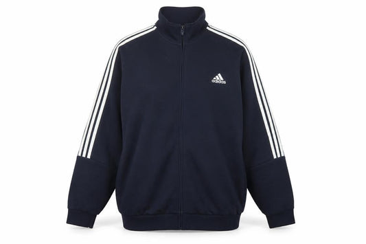 Adidas Men’s Navy 2XL Basic Jacket Full Zip 3 Stripe Sports