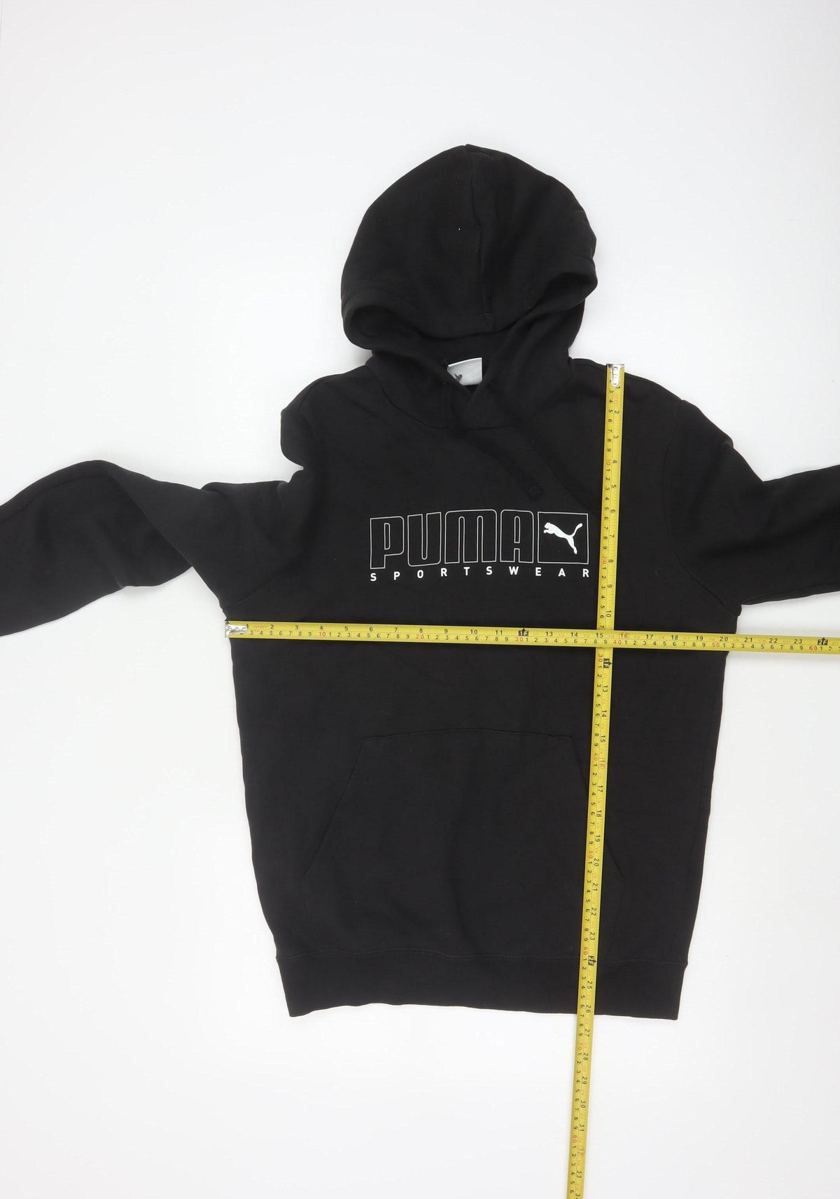 Puma Men Black S Pullover Hoodie Logo Graphic Print Sportswear