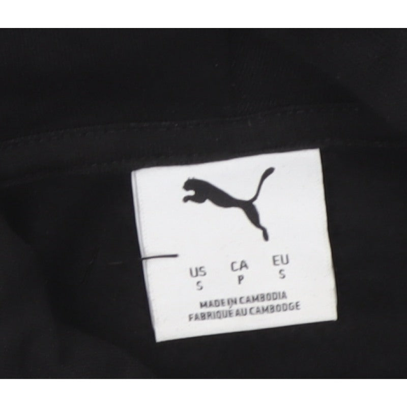 Puma Men Black S Pullover Hoodie Logo Graphic Print Sportswear