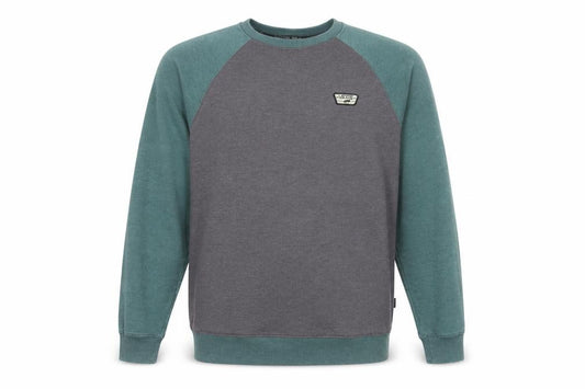 Vans Men’s Grey Green Medium Raglan Logo Crew Neck Pullover Sweatshirt