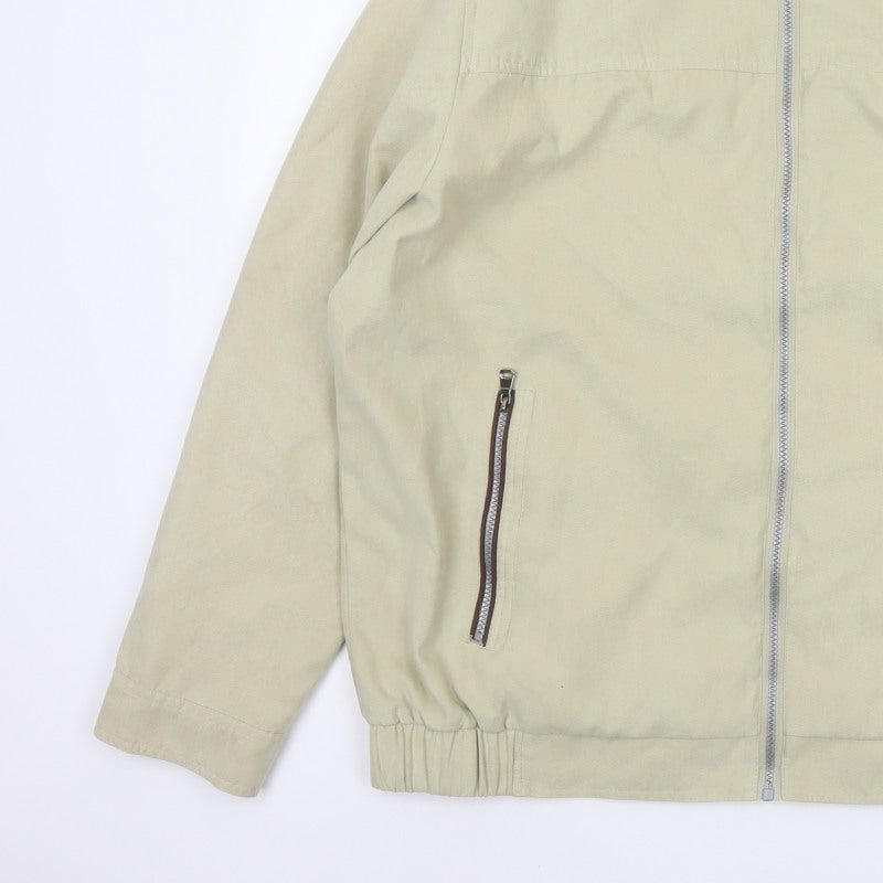 Uno Camicie Men’s Beige 2XL Bomber Jacket Full Zip Stand-Up Collar