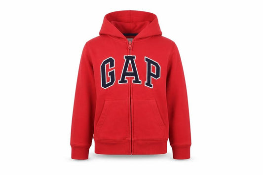 GAP Kids Boys Red 8-9 Years Full Zip Hooded Logo Hoodie
