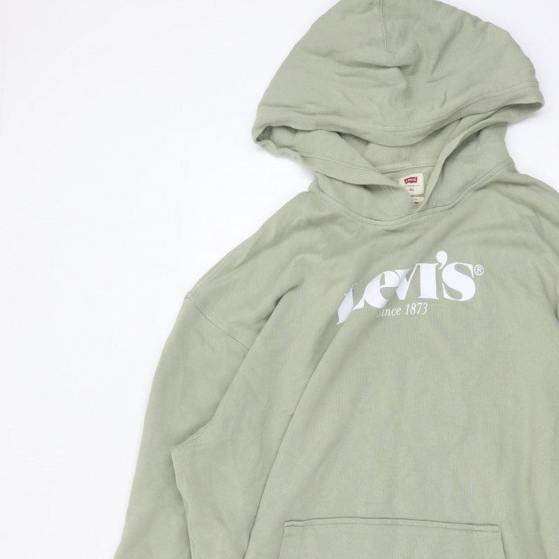 Levi's Men's Green 2XL Relaxed Pullover Logo Hoodie Cotton