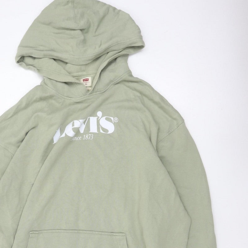 Levi's Men's Green 2XL Relaxed Pullover Logo Hoodie Cotton