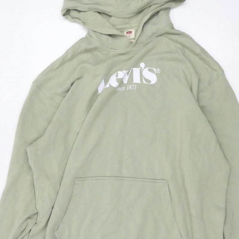 Levi's Men's Green 2XL Relaxed Pullover Logo Hoodie Cotton