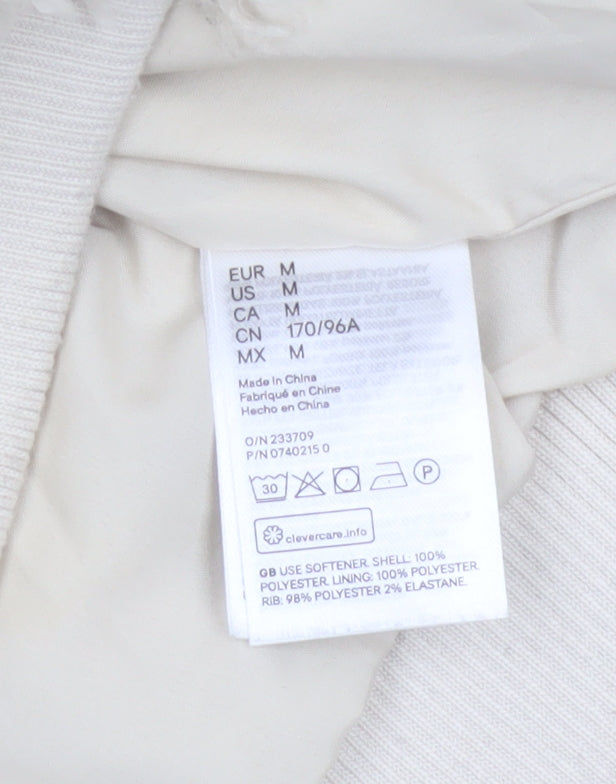 H&M Divided Women's Ivory M Faux Fur Teddy Bomber Jacket Zip