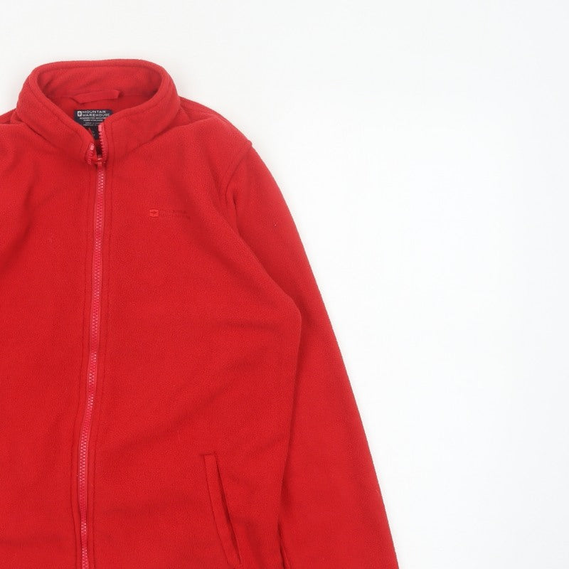 Mountain Warehouse Boys Red 13 Years Fleece Full Zip Jacket Pockets