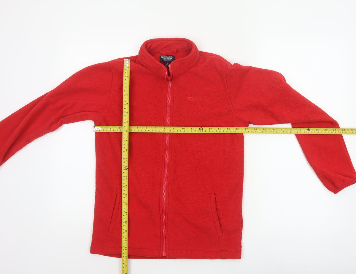 Mountain Warehouse Boys Red 13 Years Fleece Full Zip Jacket Pockets