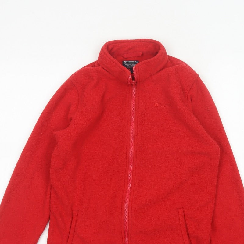 Mountain Warehouse Boys Red 13 Years Fleece Full Zip Jacket Pockets