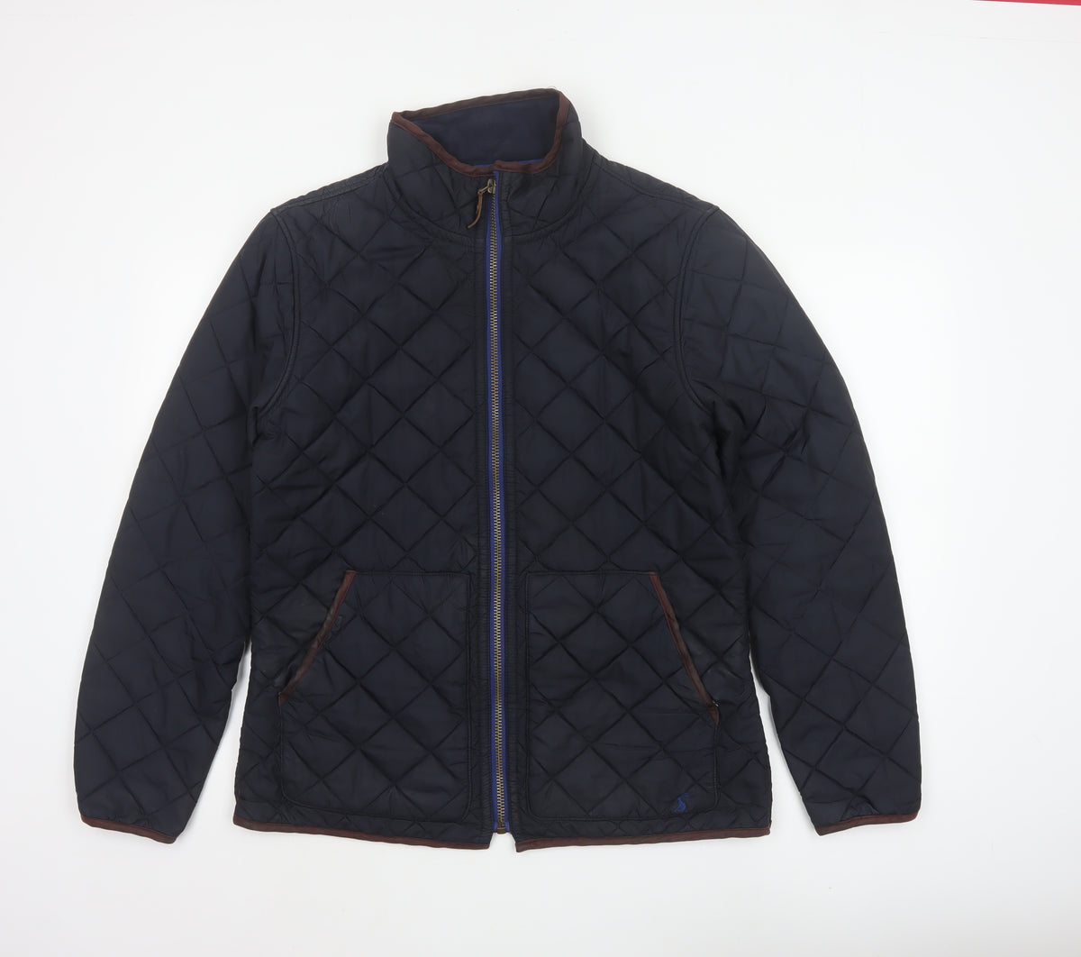 Joules Men’s Navy M Quilted Full Zip Padded Jacket Stand Collar