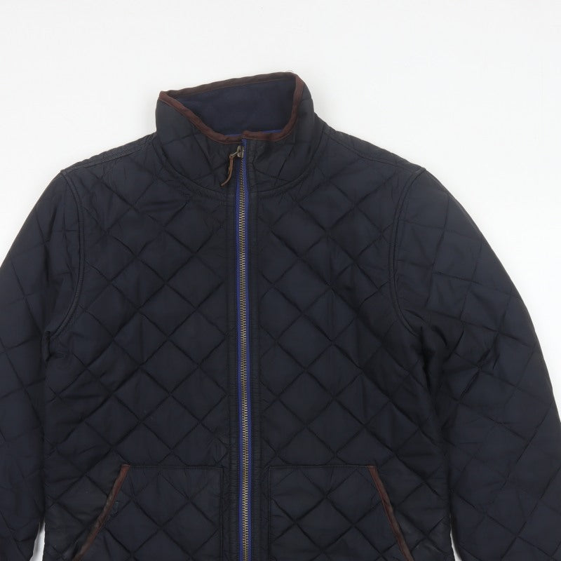 Joules Men’s Navy M Quilted Full Zip Padded Jacket Stand Collar