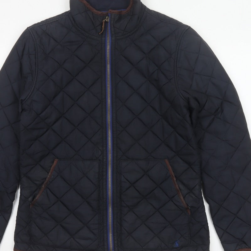 Joules Men’s Navy M Quilted Full Zip Padded Jacket Stand Collar