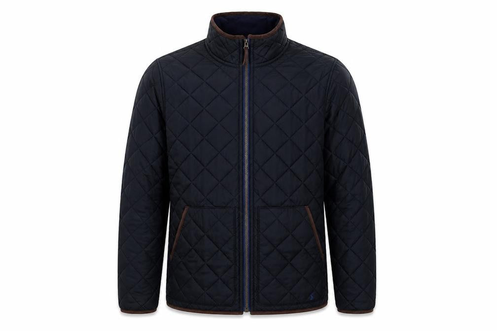 Joules Men’s Navy M Quilted Full Zip Padded Jacket Stand Collar
