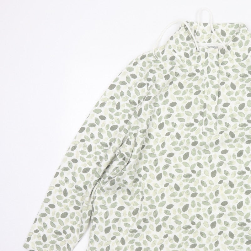 Bonmarché Women Green Leaf Print Hooded Pullover Sweatshirt Size 20