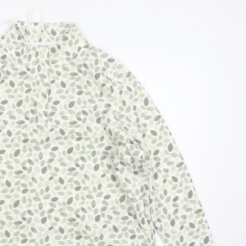 Bonmarché Women Green Leaf Print Hooded Pullover Sweatshirt Size 20