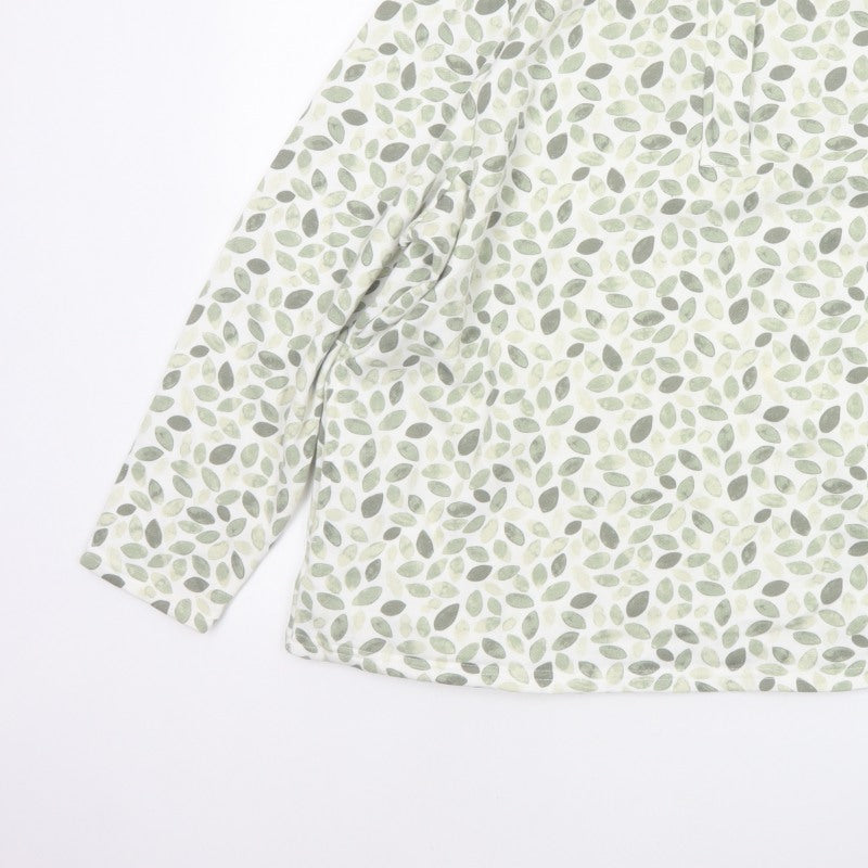 Bonmarché Women Green Leaf Print Hooded Pullover Sweatshirt Size 20