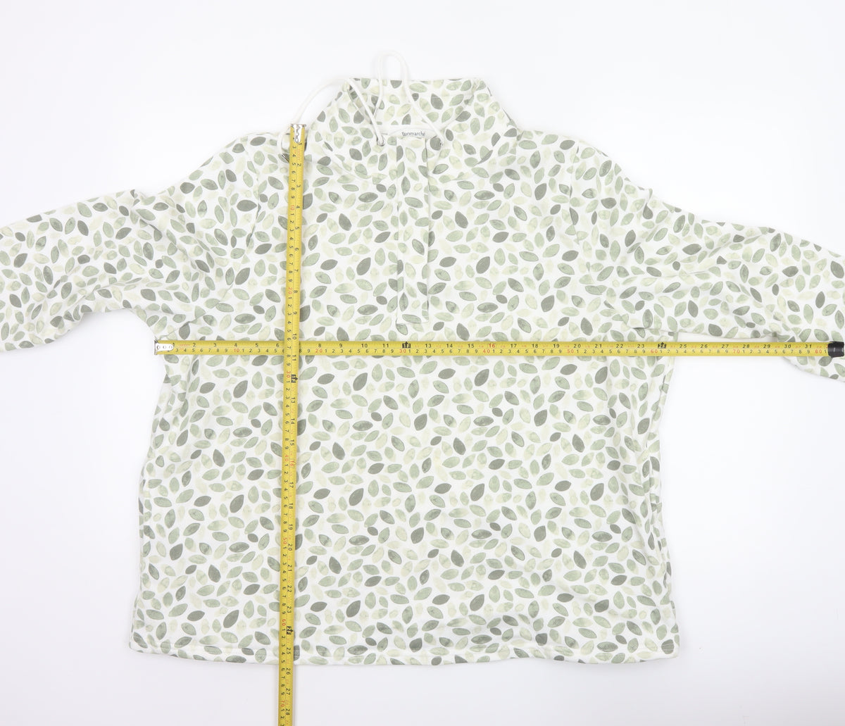 Bonmarché Women Green Leaf Print Hooded Pullover Sweatshirt Size 20