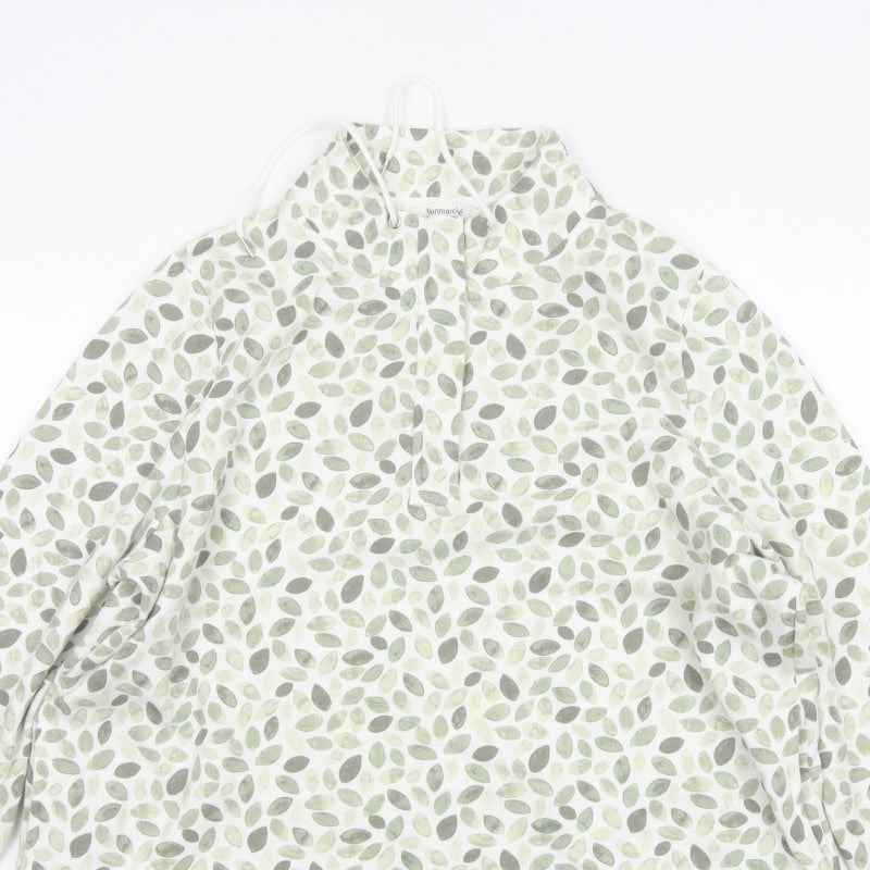 Bonmarché Women Green Leaf Print Hooded Pullover Sweatshirt Size 20