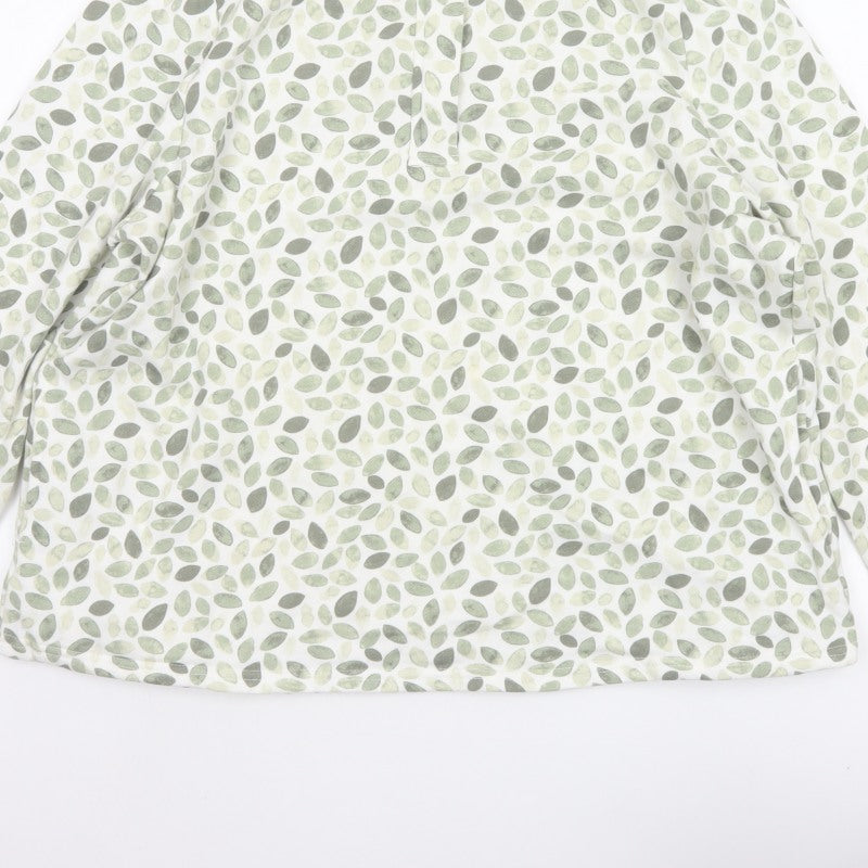 Bonmarché Women Green Leaf Print Hooded Pullover Sweatshirt Size 20