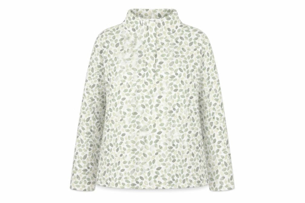 Bonmarché Women Green Leaf Print Hooded Pullover Sweatshirt Size 20