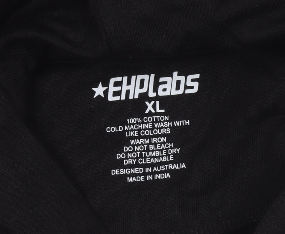 EHPLabs Men’s Black XL Pullover Logo Hoodie Gym Training