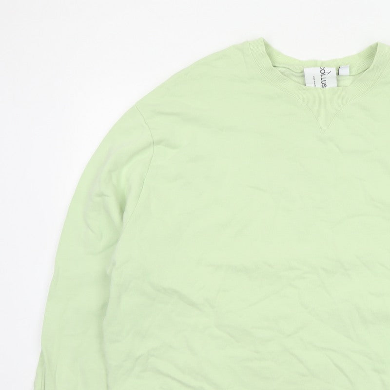 Collusion Women Green 3XL Oversized Crew Neck Cotton Sweatshirt