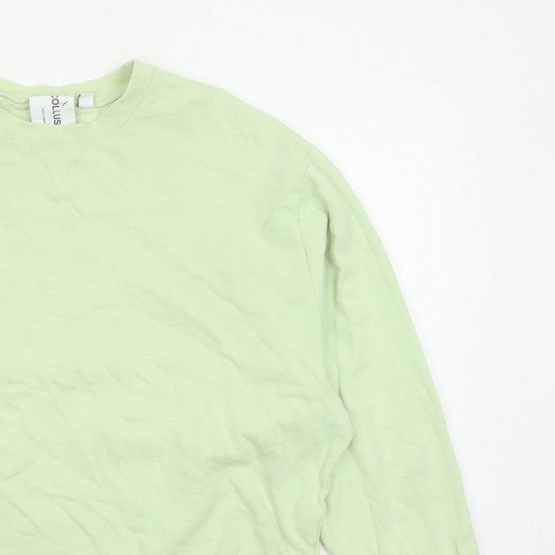 Collusion Women Green 3XL Oversized Crew Neck Cotton Sweatshirt