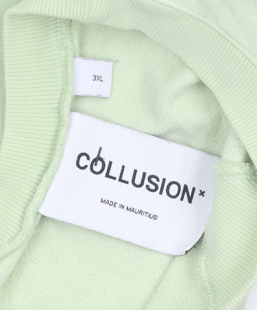 Collusion Women Green 3XL Oversized Crew Neck Cotton Sweatshirt