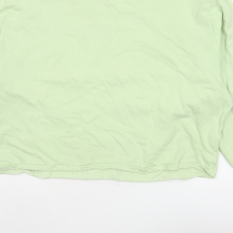 Collusion Women Green 3XL Oversized Crew Neck Cotton Sweatshirt