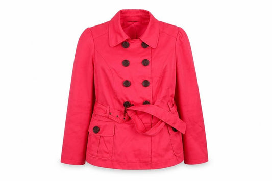 Marks & Spencer Women Pink UK 16 Belted Short Trench Coat