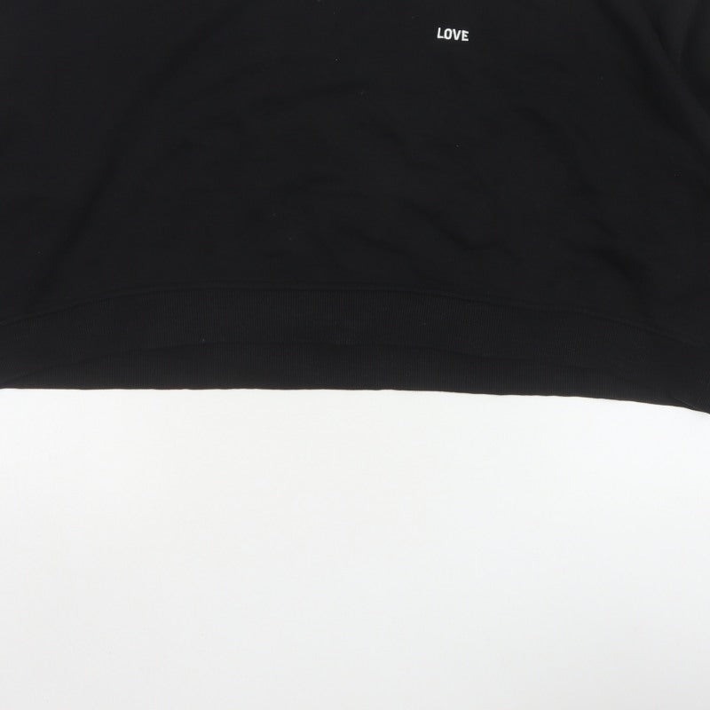 H&M Unisex Black UK 26 Love Print Crew Neck Pullover Sweatshirt