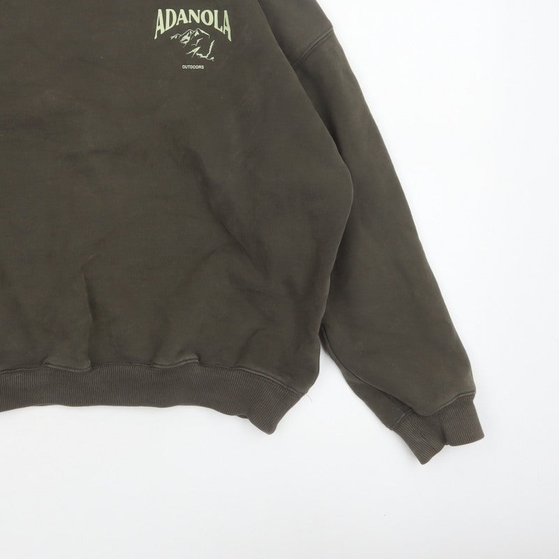 Adanola Women's Brown S Oversized Pullover Crew Neck Outdoor Sweatshirt